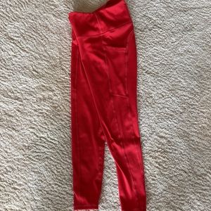 ZELLA three quarter cropped fun bright red leggings.